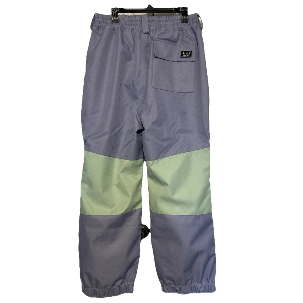 Snowverb Colorblock Oversized Purple Green Large Outdoor Snowboard Ski Pants NWT
